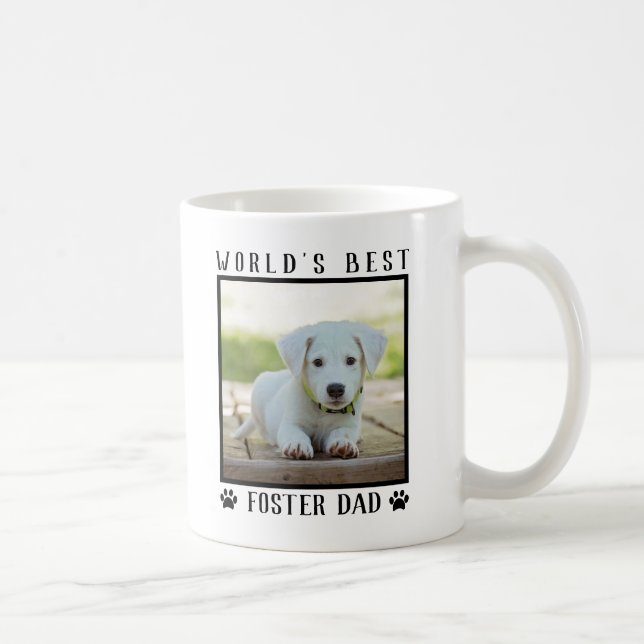 World's Best Foster Dad Paw Prints Pet Photo Frame Coffee Mug (Right)