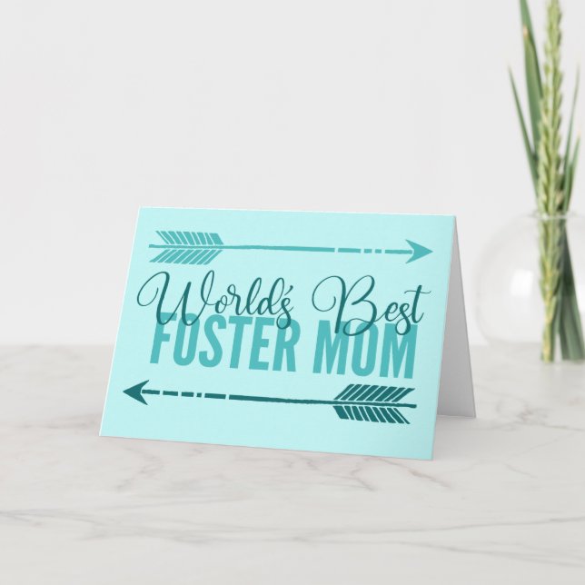 World's Best Foster Mum Cute Mother's Day Custom Card (Front)