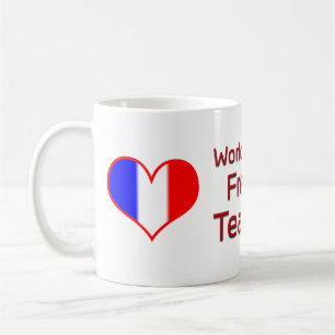 World's Best French Teacher with Heart Flag Coffee Mug