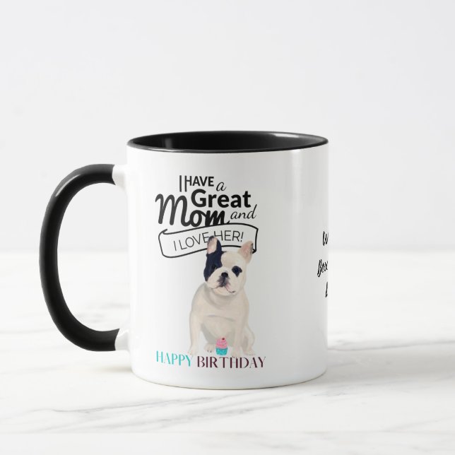 World's BEST FRENCHIE DOG MOM Personalised Fun Mug (Left)