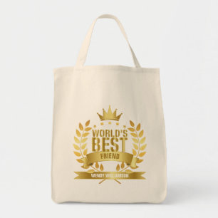 World's Best Friend Gold Tote Bag