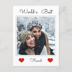 World's best Friend Simple Photo text template Postcard
