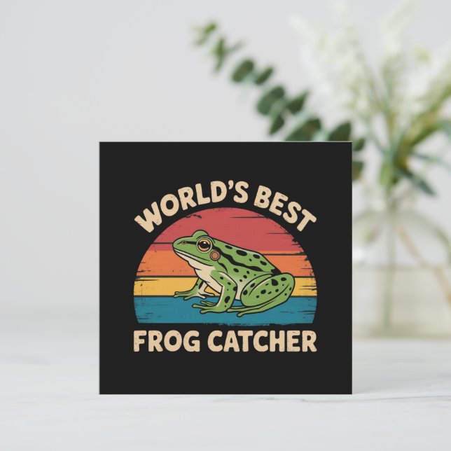 World's Best Frog Catcher Funny Meme Sarcastic Invitation (Standing Front)