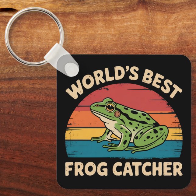 World's Best Frog Catcher Funny Meme Sarcastic Key Ring (Front)