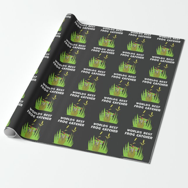 Worlds Best Frog Catcher Gift Lake Amphibian Fan Wrapping Paper (Unrolled)