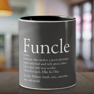 World's Best Funcle Uncle Modern Definition Grey Two-Tone Coffee Mug
