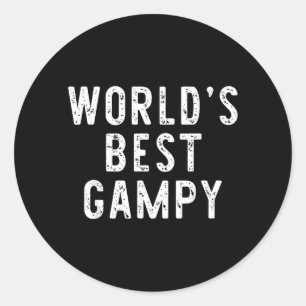 Worlds Best Gampy Funny Family Classic Round Sticker