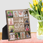 World's Best  Gigi Grandkids 12 Photo Collage     Plaque<br><div class="desc">Create your own photo collage  plaque  with 12 of your favourite pictures on a wood texture background .Personalise with grandkids photos . Makes a treasured keepsake gift for grandma for birthday, mother's day, grandparents day, etc</div>