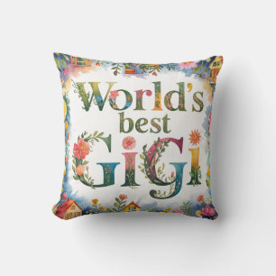 World's BEST GIGI Grandma Gift Birthday Christmas Cushion