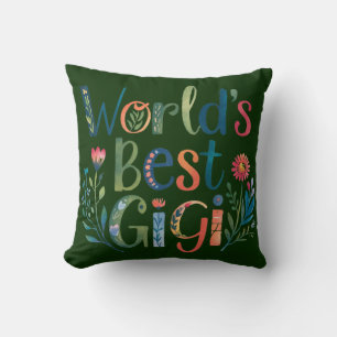 World's BEST GIGI Grandma Gift Birthday Christmas Cushion