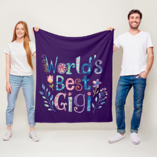 World's BEST GIGI Grandma Gift Birthday Christmas  Fleece Blanket