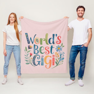World's BEST GIGI Grandma Gift Birthday Christmas  Fleece Blanket