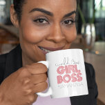 Worlds Best Girl Boss Coffee Mug<br><div class="desc">Worlds best girl boss coffee mug,  featuring a bold pink font which can be customised and your name. A great gift for christmas,  birthday or any other special occasion.</div>