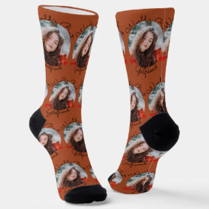 World's Best Girlfriend Terracotta - Custom photo Socks