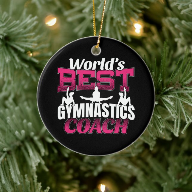 World's Best Girls Gymnastics Coach Ceramic Ornament (Tree)