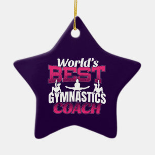 World's Best Girls Gymnastics Coach Ceramic Ornament