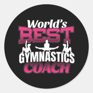 World's Best Girls Gymnastics Coach Classic Round Sticker