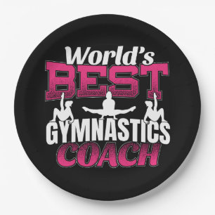 World's Best Girls Gymnastics Coach Paper Plate