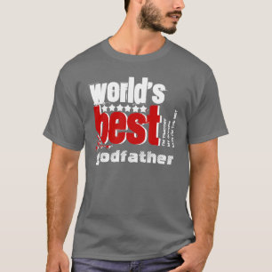 World's Best Godfather X186B GRAY RED WHITE T-Shirt