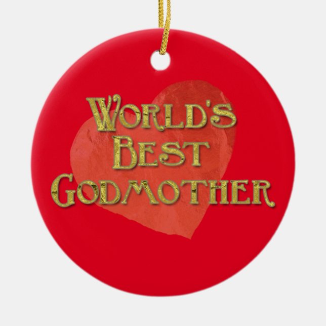 World's Best Godmother Ceramic Ornament (Front)