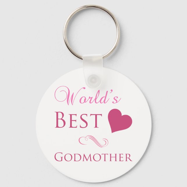 World's Best Godmother (Heart) Key Ring (Front)