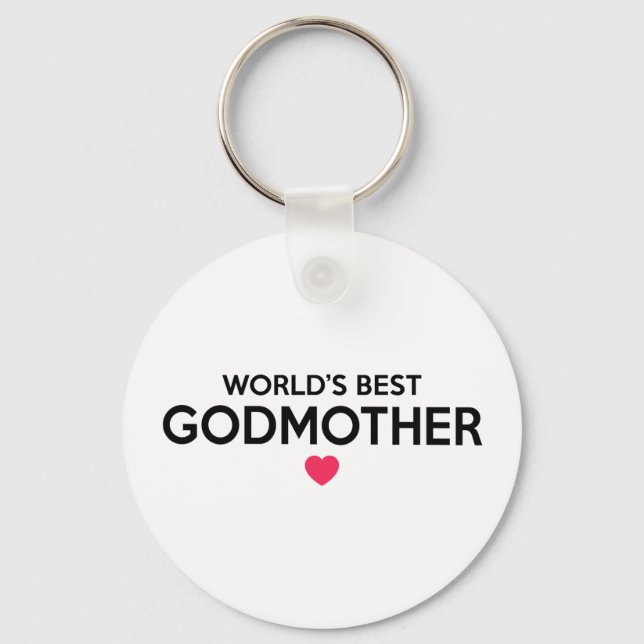 World's Best Godmother - Newborn Baby Christening Key Ring (Front)