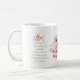 World's Best GODMOTHER POEM, Floral Personalised Coffee Mug