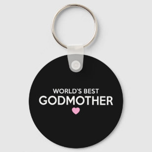World's Best Godmother Print Key Ring