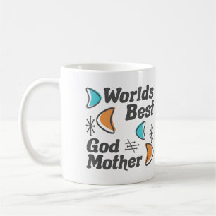 Worlds Best Godmother Retro Coffee Mug