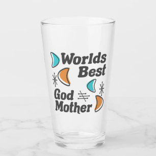 Worlds Best Godmother Retro Glass
