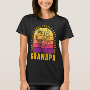 World's best Golden Retriever Grandpa Dog  Saying T-Shirt