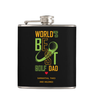 World's Best Golf  Dad   Dad Gifts Hip Flask