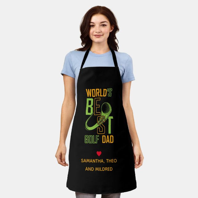 World's Best Golf Dad – Funny & Thoughtful Gift Apron (Worn)