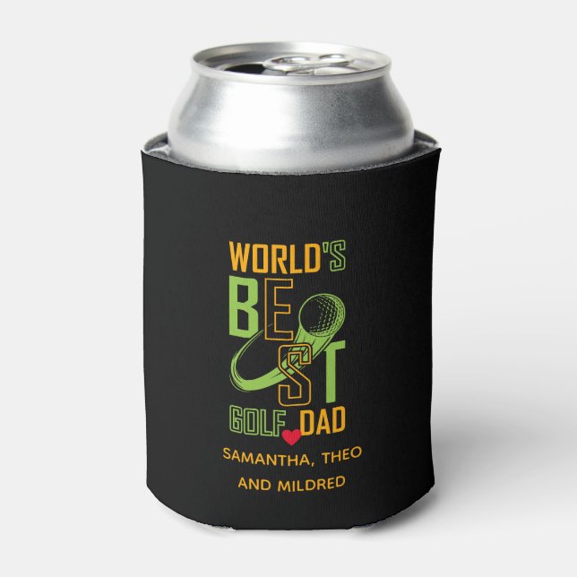 World's Best Golf Dad – Funny & Thoughtful Gift Can Cooler (Can Front)