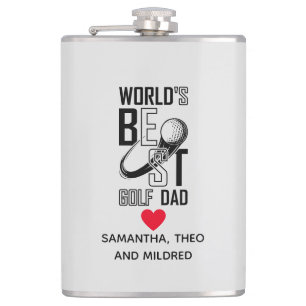 World's Best Golf Dad – Funny & Thoughtful Gift Hip Flask