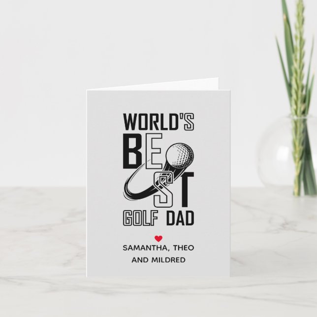 World's Best Golf Dad – Funny & Thoughtful Gift Note Card (Front)