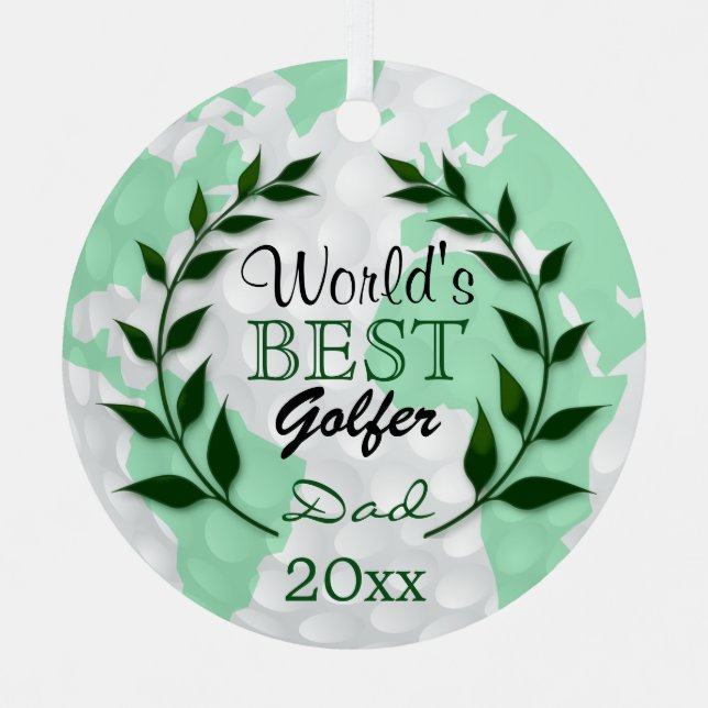 World's Best Golfer ⛳ - Personalise | DIY Text Cer Metal Tree Decoration (Front)
