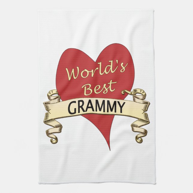 World's Best Grammy Tea Towel (Vertical)