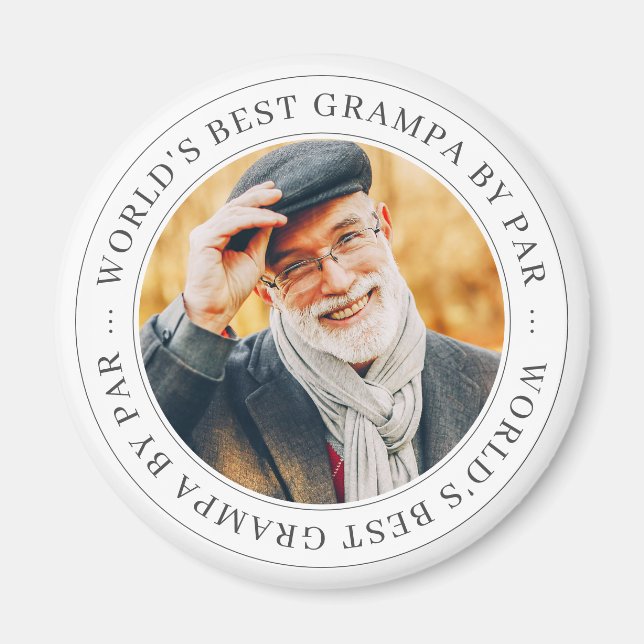 World's Best Grampa By Par Classic Simple Photo Magnet (Front)