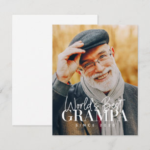 World's Best Grampa Since 20XX Modern Chic Photo Card
