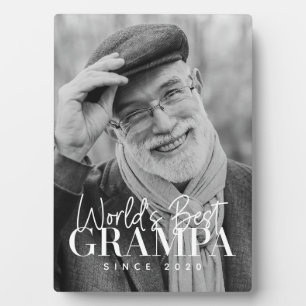 World's Best Grampa Since 20XX Modern Chic Photo Plaque