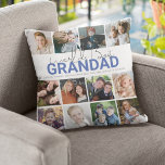 Worlds Best Grandad | Photo Collage Throw Pillow<br><div class="desc">Unique grandkids 12 photo collage pillow makes the perfect gift for any grandparent,  featuring text that reads 'WORLDS BEST GRANDAD'  and THE GRANDCHILDRENS NAMES. The editable font styles,  sizes and background colour can be changed by clicking on the customise further link after personalising.</div>