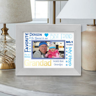 Worlds Best Grandad Typography Photo  Foil Prints