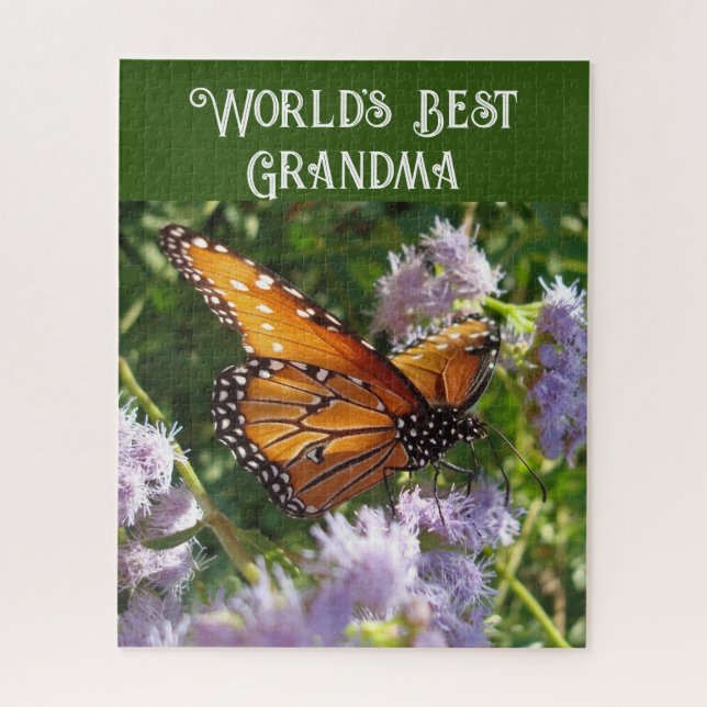World's Best Grandma Beautiful Monarch Butterfly Jigsaw Puzzle (Vertical)