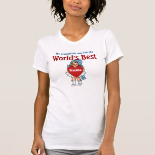 World's Best Grandma Blue and White T-Shirt