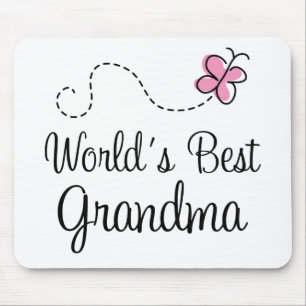 World's Best Grandma Butterfly Gift Mouse Pad