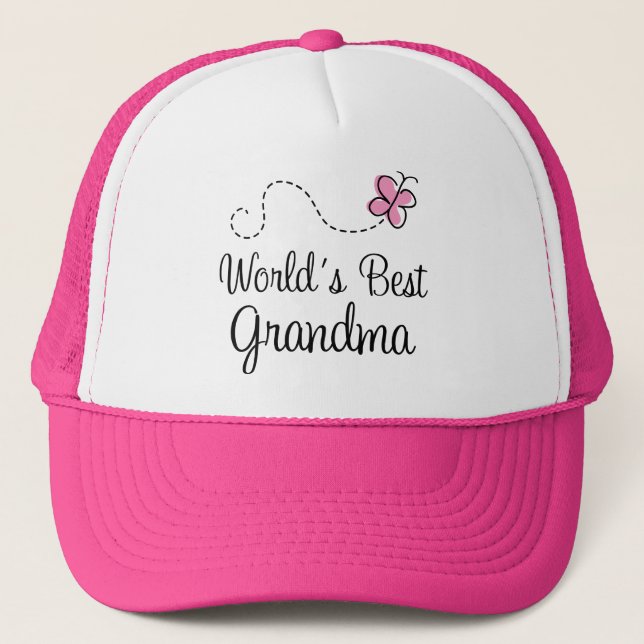 World's Best Grandma Butterfly Gift Trucker Hat (Front)