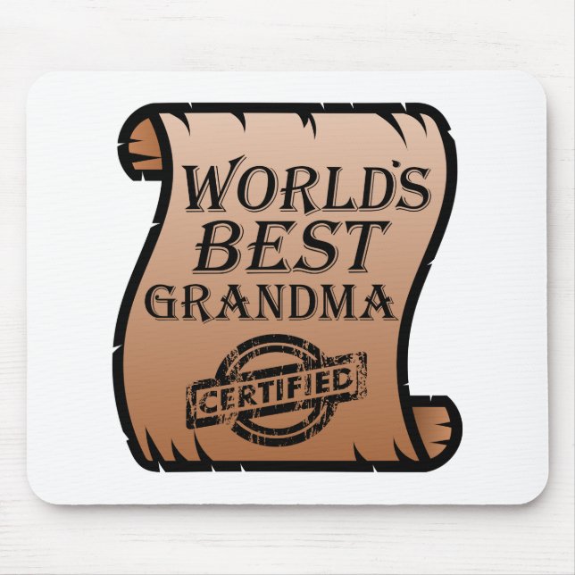 World's Best Grandma Certified Certificate Funny Mouse Pad (Front)