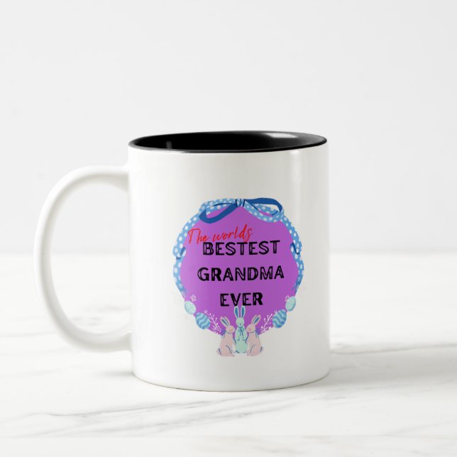 World's best grandma ever Two-Tone coffee mug (Left)