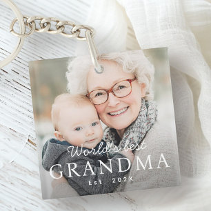 World's best grandma grandmother est year photo key ring